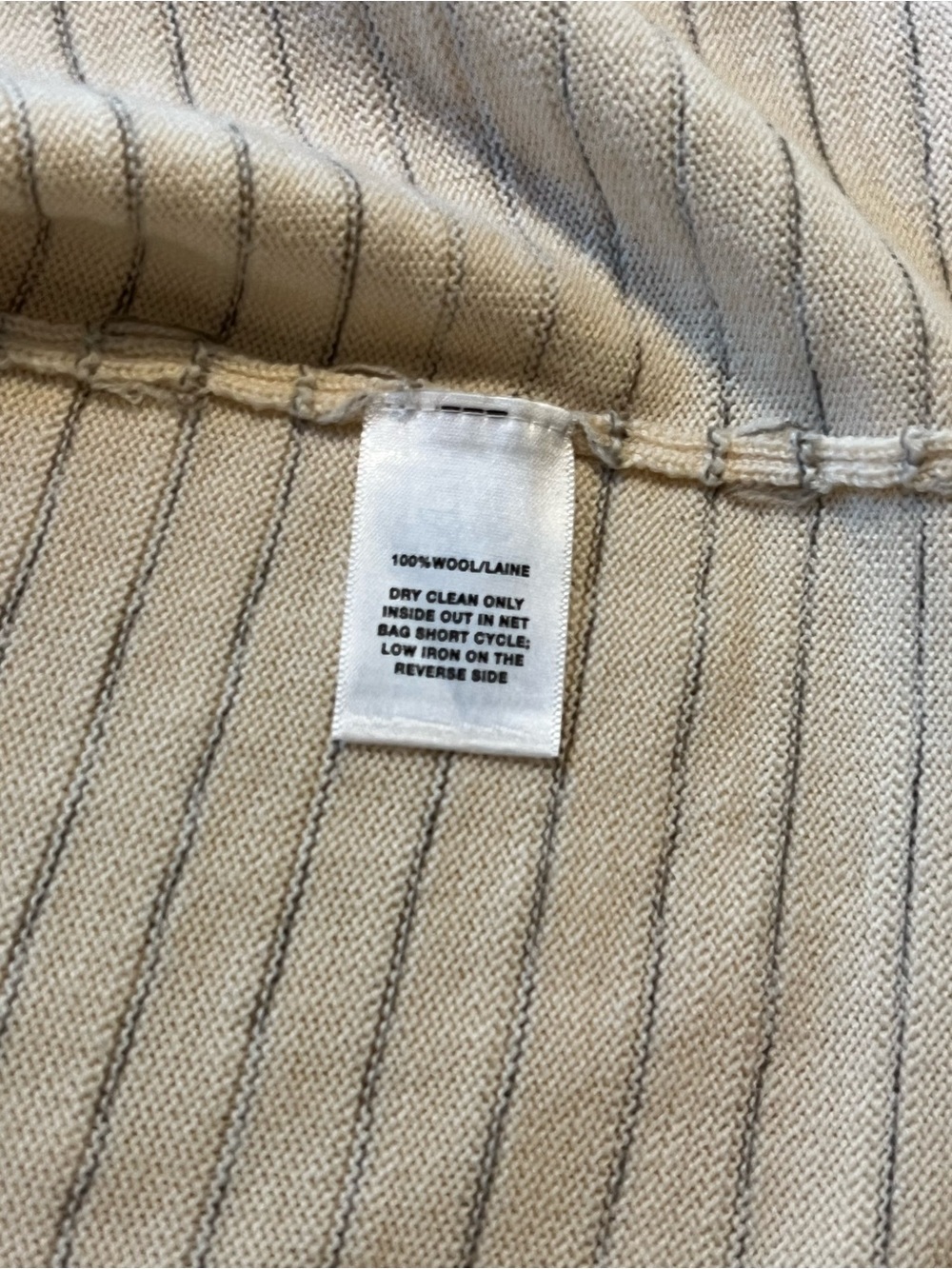 Lafayette 148 New York Wool Cardigan Sweater Ombre Gray Beige Leather Closure S - Picture 10 of 10